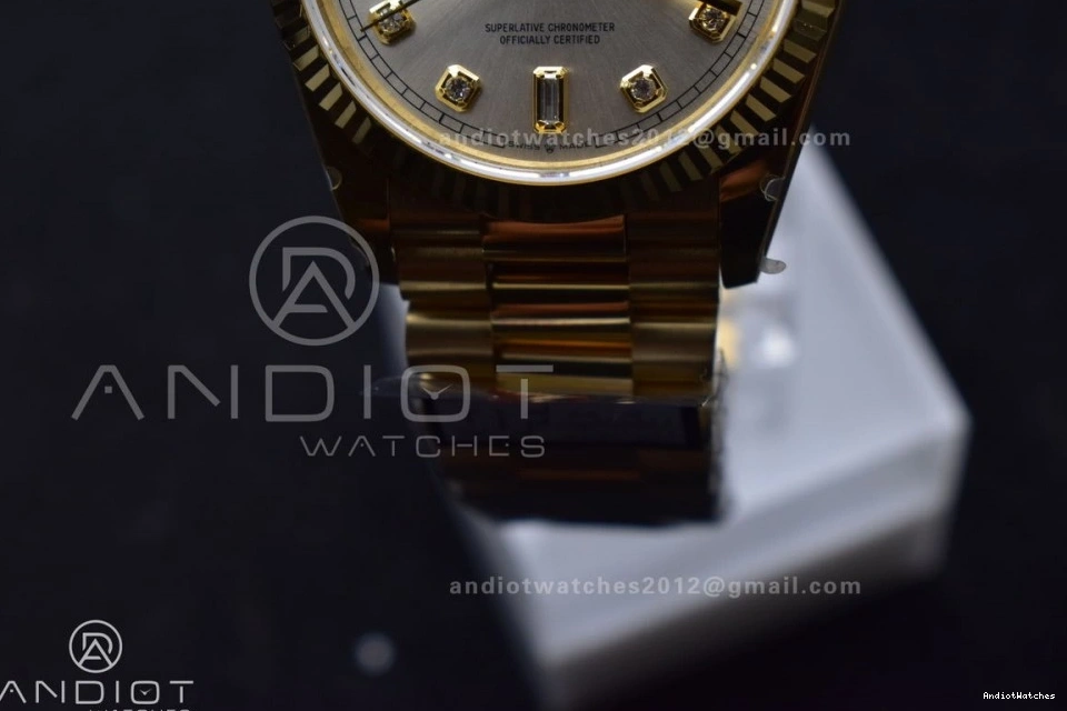 Square President on 36 DayDate Silver Steel Edition Comfortable Weight) (Gain 702 Best Dial YG with Bracelet vr3255 Diamond 904L V5 QF 1027